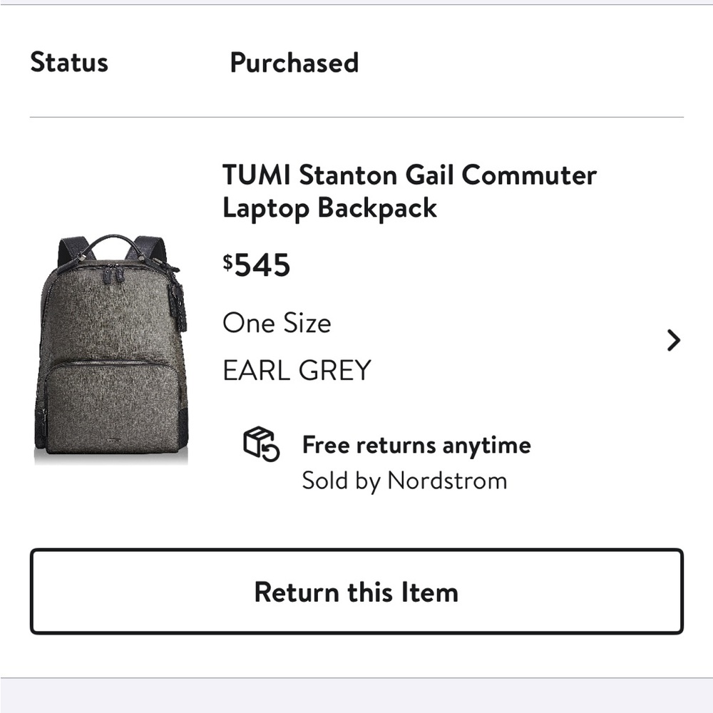 TUMI Earl Grey Laptop Backpack